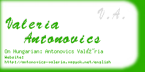 valeria antonovics business card